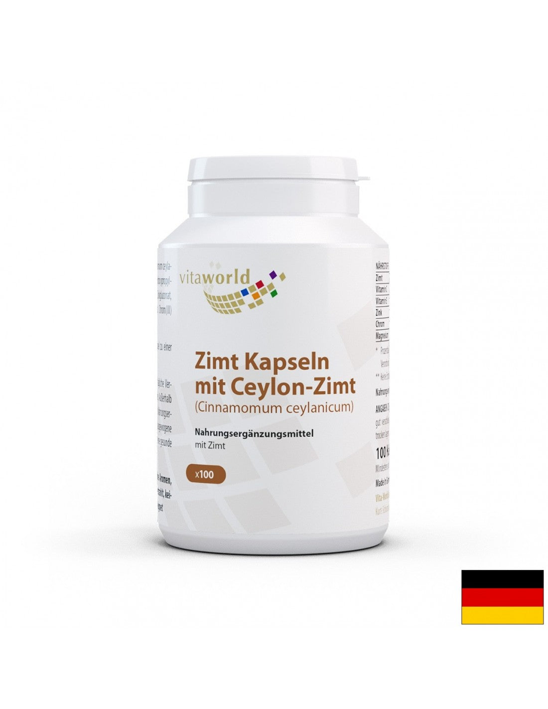 Zimt Kapseln mit Ceylon-Zimt / Ceylon cinnamon, 100 capsules - Nutra Best Europe