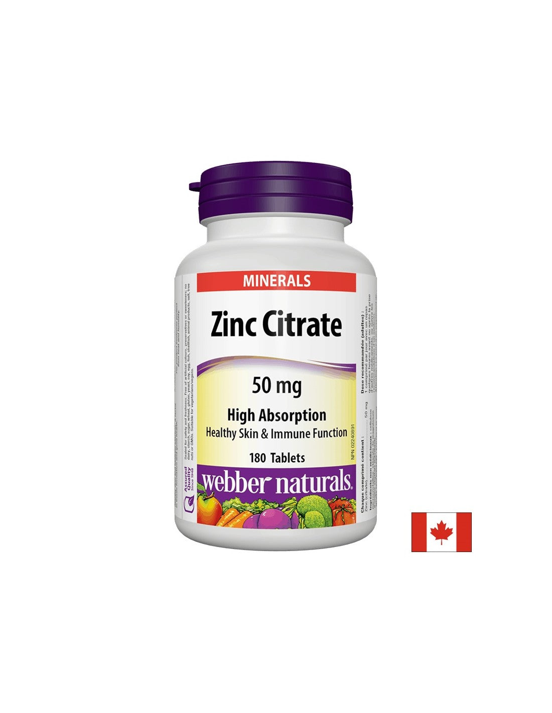 Zinc Citrate / Zinc (citrate), 50 mg, 180 tablets - Nutra Best Europe