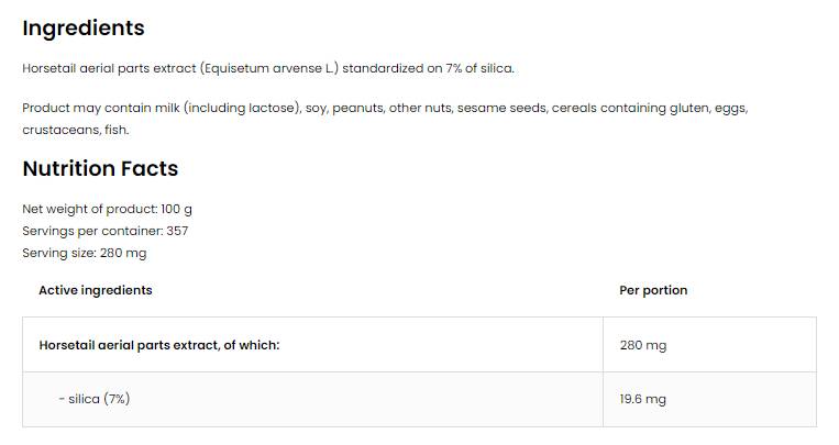 Horsetail Extract Powder 100 grams - Nutra Best Europe