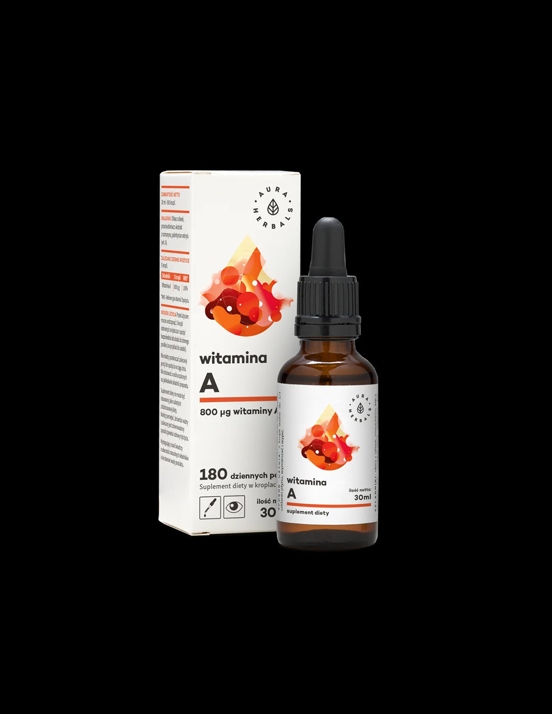 Vision and immunity - Vitamin A, 30 ml drops Aura Herbals - Nutra Best Europe