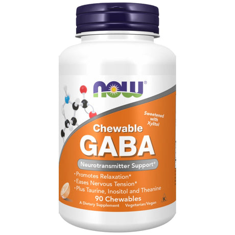 GABA Chewable | with Taurine, Inositol & Theanine - 90 Chewable Tablets - Nutra Best Europe