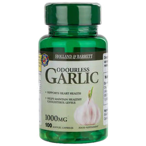 Odourless Garlic 1000 mg - 100 Gel Capsules - Nutra Best Europe