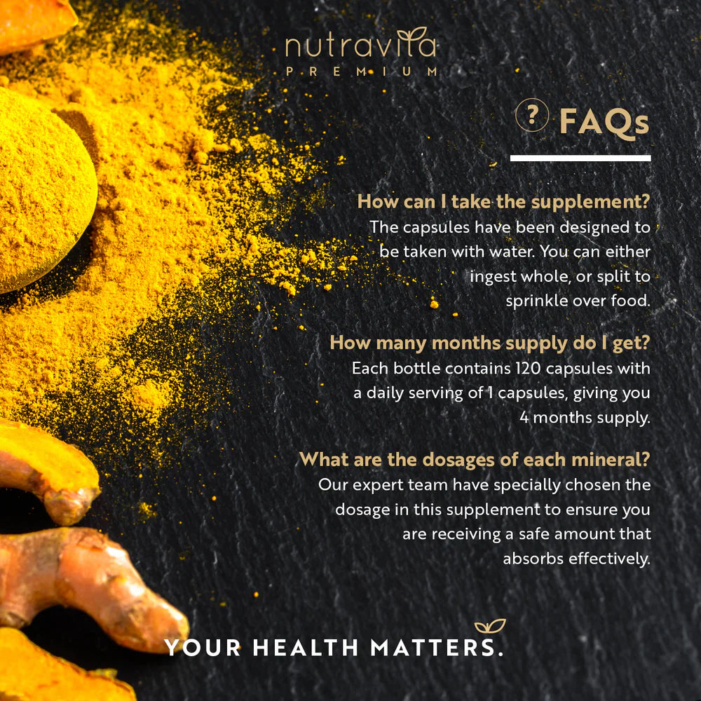 Premium Curcumin 95% Curcuminoids with Bioperine® – 120 capsules - Nutra Best Europe