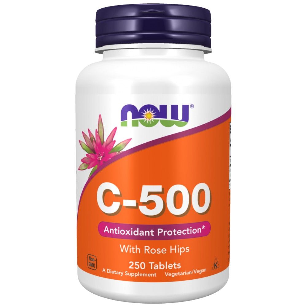 Vitamin C-500 with Rose Hips - 250 Tablets - Nutra Best Europe