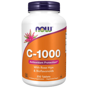 Vitamin C-1000 / with Rose Hips + Bioflavonoids - 250 Tablets - Nutra Best Europe