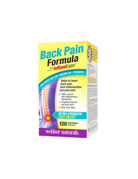 Osteo Back Pain Relief with InflamEase®/ Formula for back and joint pain x 120 capsules - Nutra Best Europe
