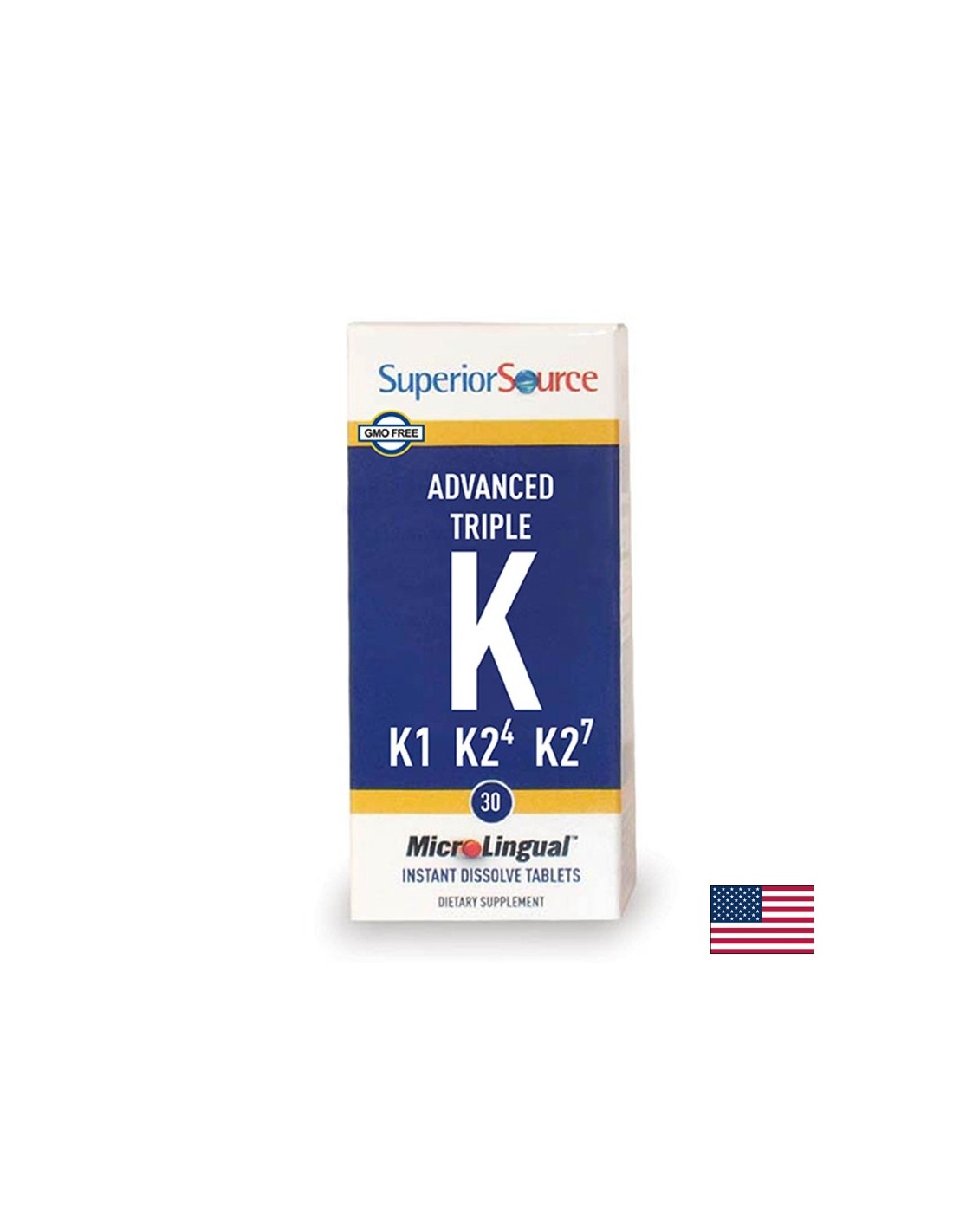 K-vitamin (K1, K2 MK-4, MK-7) - Advanced Triple K, 30 nyelvalatti tabletta <tc>Superior Source</tc>