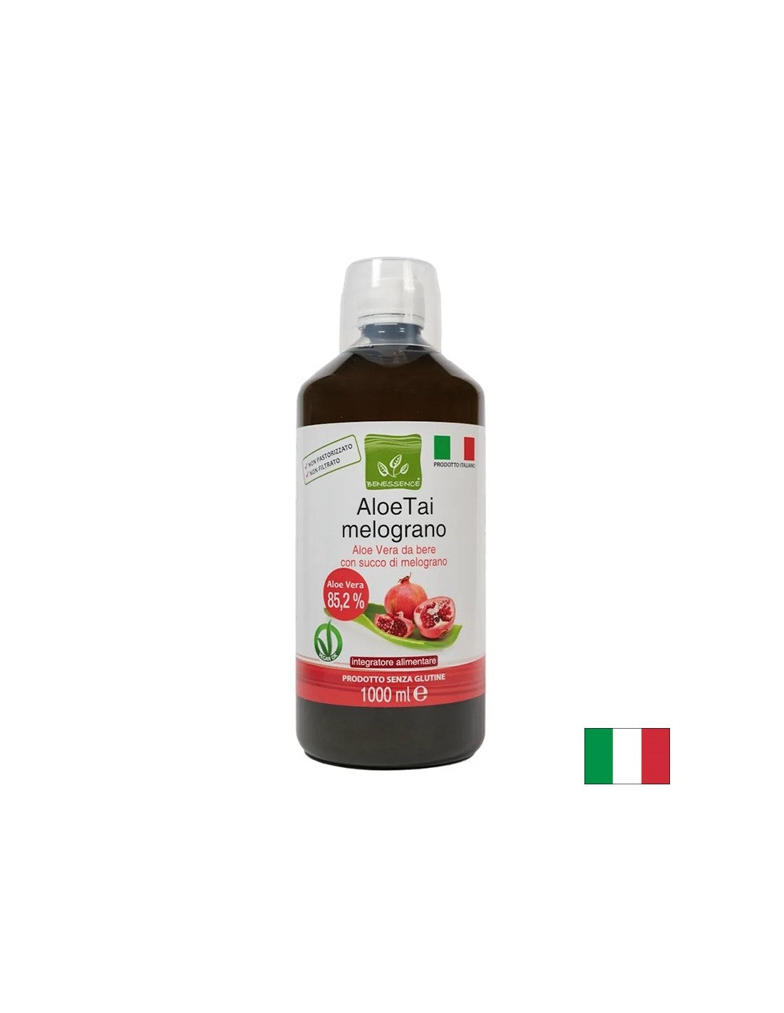 Aloe vera (levéllé és pép) + gránátalmalé - Immunitás, emésztés, antioxidáns védelem. 1 liter, 20 adag