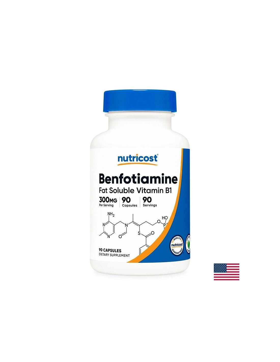 B1-vitamin (Benfotiamin) - idegrendszerre - Idegkárosodás, alkoholizmus, 300 mg, 90 kapszula 3 hónapos bevitelre