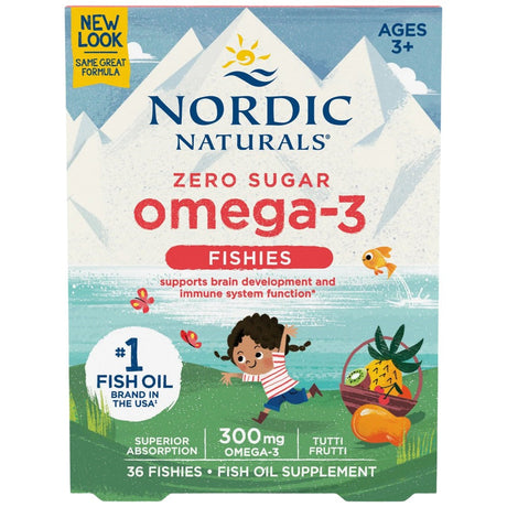 Zero Sugar Omega-3 Fishies 300 mg - 36 Chewable Gel Capsules - Nutra Best Europe