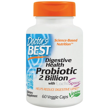 Digestive Health Probiotic | 2 Billion with LactoSpore - 60 capsules - Nutra Best Europe