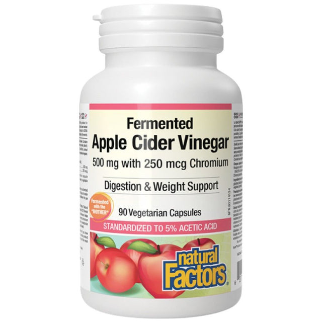 Fermented Apple Cider Vinegar 500 mg | Plus Chromium 250 mcg - 90 capsules - Nutra Best Europe