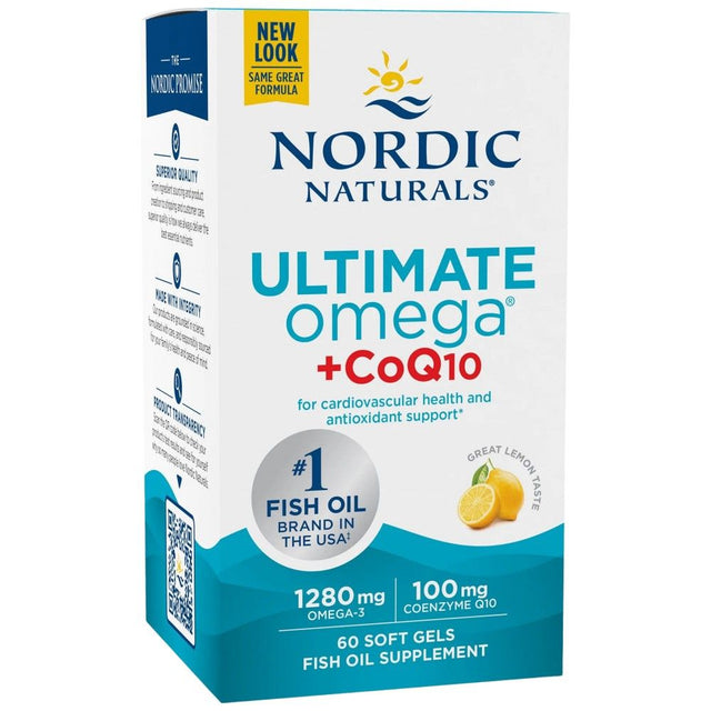 Ultimate Omega 1280 mg + CoQ10 - 60 Gel capsules - Nutra Best Europe