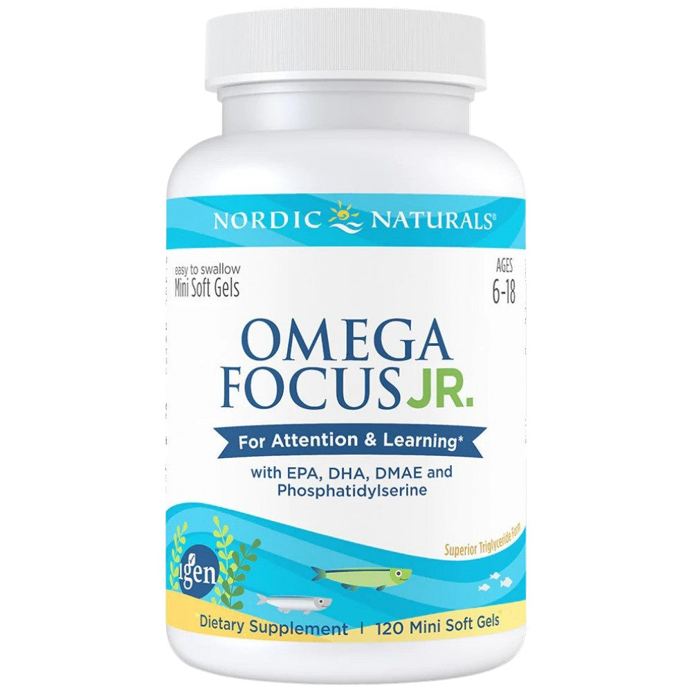 Omega Focus Junior - 120 Gel capsules - Nutra Best Europe