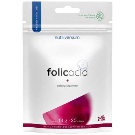 Folic Acid 500 mcg - 30 Tablets - Nutra Best Europe