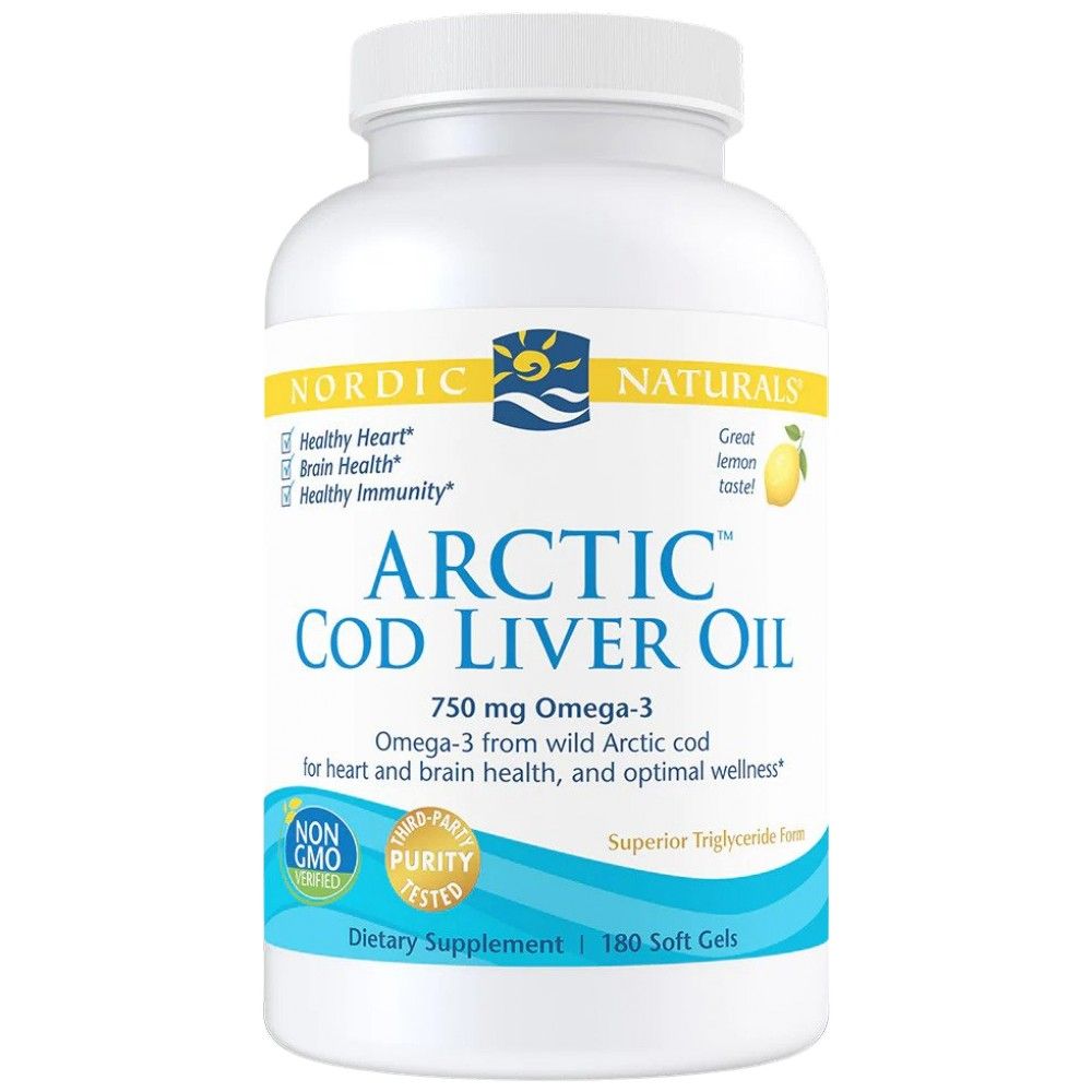 Arctic Cod Liver Oil 750 mg - 180 Gel capsules - Nutra Best Europe