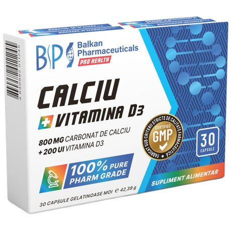 Calcium 800 mg + Vitamin D3 200 IU 30 capsules - Nutra Best Europe