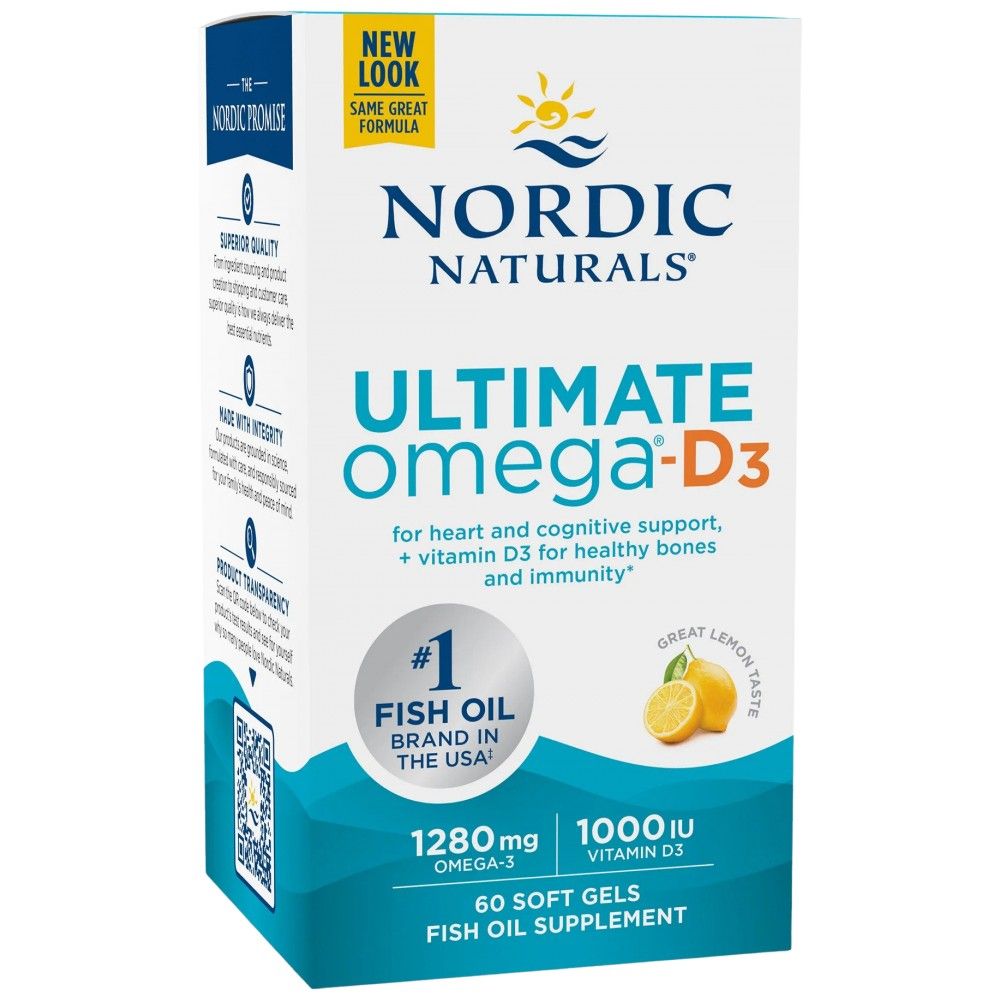Ultimate Omega-D3 1280 mg - 60 Gel capsules - Nutra Best Europe