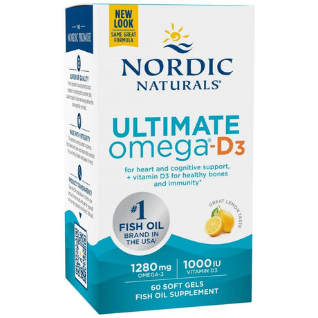 Ultimate Omega-D3 1280 mg - 60 Gel capsules - Nutra Best Europe