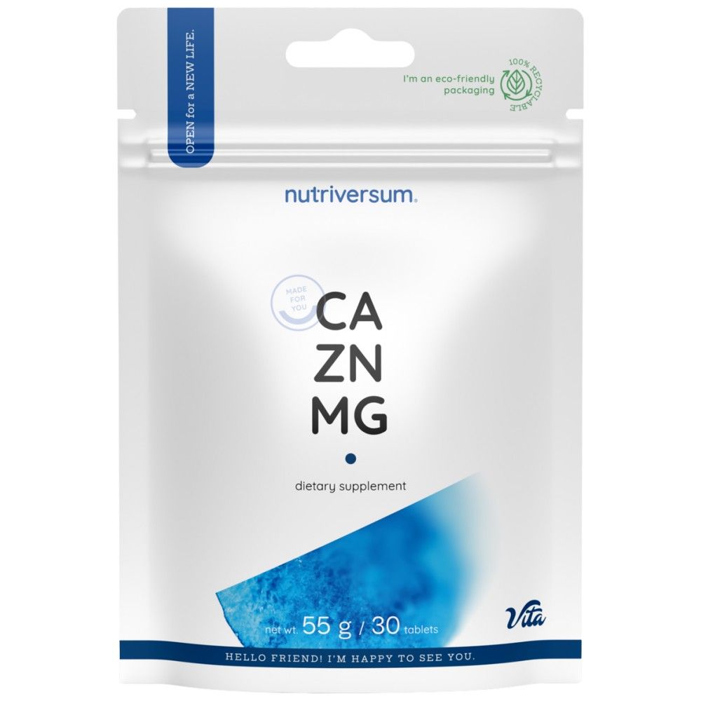Ca/Zn/MG | Calcium Magnesium Zinc Formula - 30 Tablets - Nutra Best Europe
