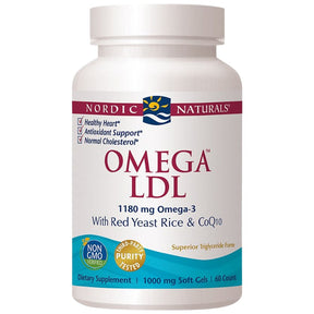 Omega LDL 1152 mg | With Red Yeast Rice and CoQ10 - 60 Gel capsules - Nutra Best Europe