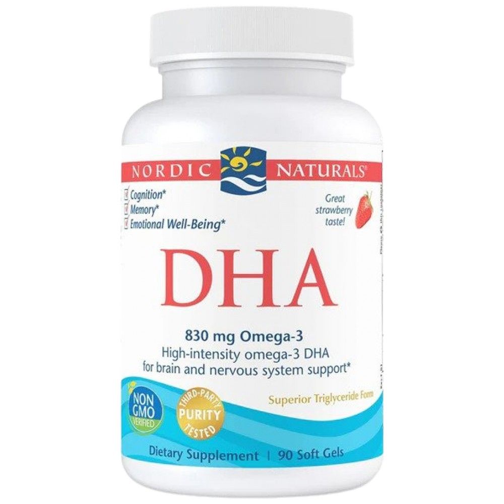 DHA 830 mg - 90 Gel capsules - Nutra Best Europe