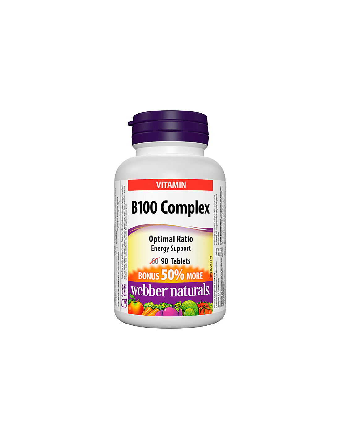 Szív- és érrendszer egészsége, energia, agyi aktivitás - B100-vitamin komplex, 90 tabletta