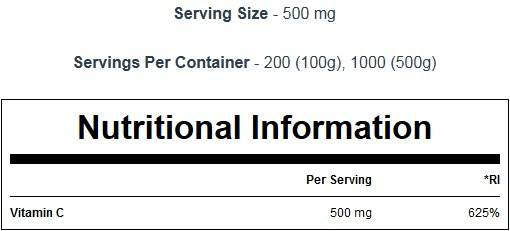 100% C-vitamin por 100 gramm