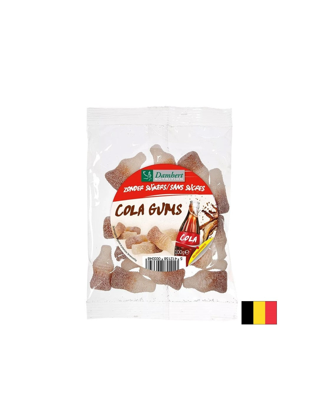 Kóla ízű rágós zselés cukorka (cukormentes), 100 g