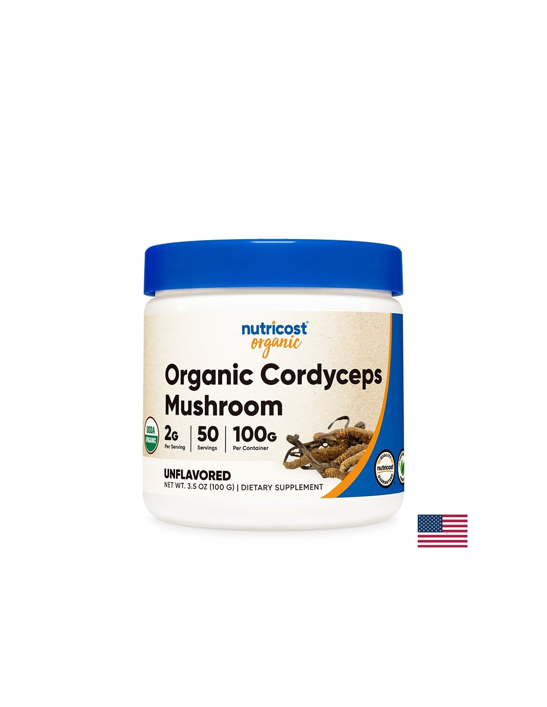 Fáradtság és stressz ellen - Cordyceps Bio, 100 g, <tc>Nutricost</tc> por