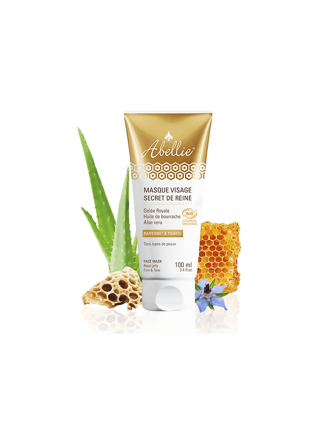 Arcmaszk méhpempővel, borágóolajjal és aloe verával, 100 ml