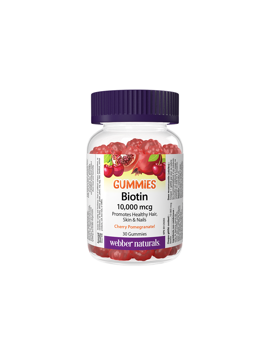 Haj és bőr - Biotin, 10000 µg x 30 zselés tabletta, gránátalma íz