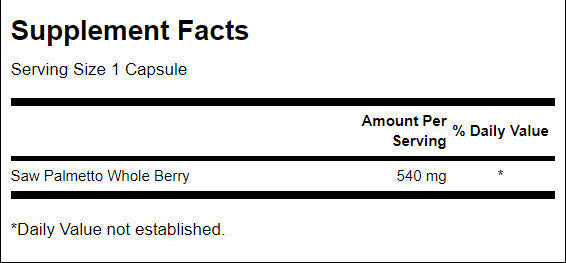 Saw Palmetto 540 mg - 250 capsules - Nutra Best Europe