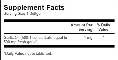 Garlic Oil 500 mg - 250 Gel Capsules - Nutra Best Europe