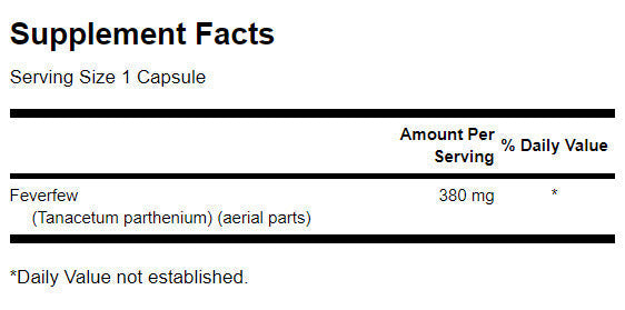 Feverfew 380 mg - 100 capsules - Nutra Best Europe