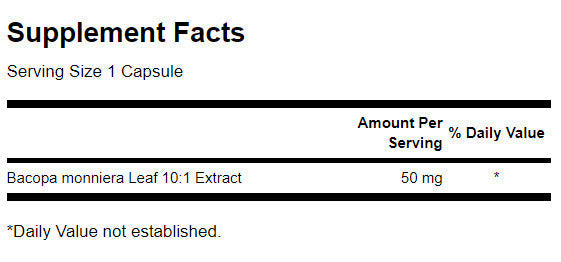 Bacopa Monniera 10:1 Extract 50 mg - 90 capsules - Nutra Best Europe