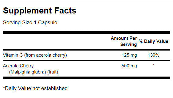 Acerola 500 mg - 60 capsules - Nutra Best Europe
