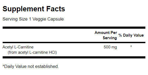 Acetyl L-Carnitine 500 mg - 100 capsules - Nutra Best Europe