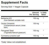 Berberine Complex with Cinnamon, Gymnema & Fenugreek 600 mg - 90 capsules - Nutra Best Europe