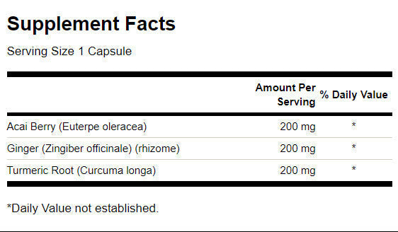 Full Spectrum Turmeric, Acai & Ginger - 60 capsules - Nutra Best Europe