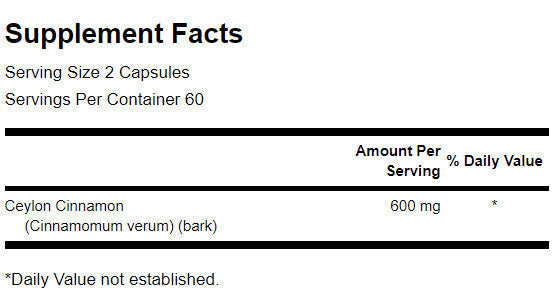 Full Spectrum True Cinnamon 300 mg - 120 capsules - Nutra Best Europe