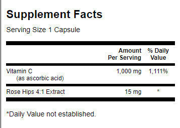 Vitamin C with Rose Hips 1000 mg - 30 capsules - Nutra Best Europe