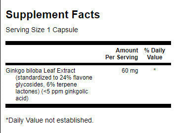 Ginkgo Biloba Extract 60 mg - 30 capsules - Nutra Best Europe