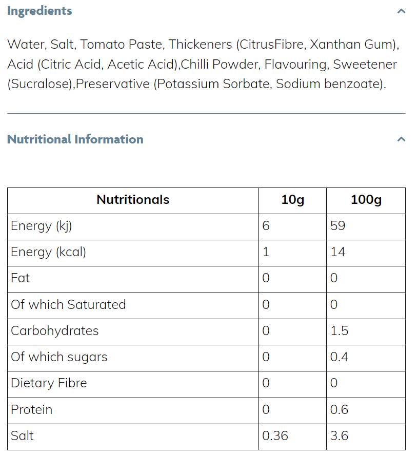 Skinny Sauce | Sriracha Hot Chilli - 425 ml - Nutra Best Europe