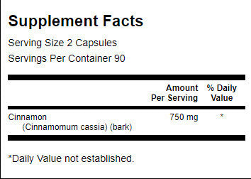 Full Spectrum Cinnamon 375 mg - 180 capsules - Nutra Best Europe