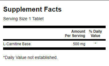 L-Carnitine 500 mg - 100 Tablets - Nutra Best Europe
