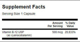 Vitamin B-12 500 mcg - 100 capsules - Nutra Best Europe