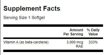 Beta-Carotene 10,000 IU - 250 Gel capsules - Nutra Best Europe