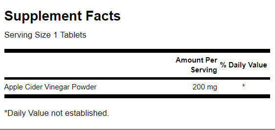 Apple Cider Vinegar 200 mg - 120 Tablets - Nutra Best Europe