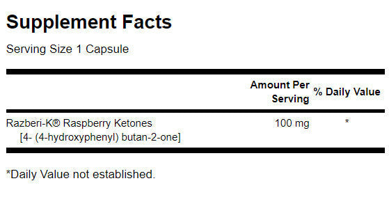 Razberi - K 100 mg | Raspberry Ketones - 60 capsules - Nutra Best Europe